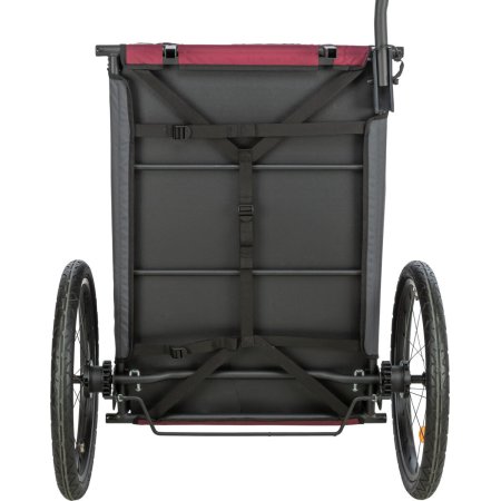 Vozík za kolo, S: 56 × 64 × 61/125 cm, do 15 kg, šedá/červená