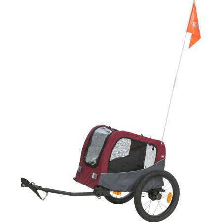 Vozík za kolo, S: 56 × 64 × 61/125 cm, do 15 kg, šedá/červená