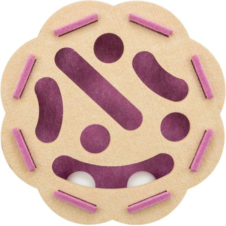 Interaktivní hra pro kočky Hole�n�Roll – květina, ø 30 × 7.5 cm, filc, růžová/béžová