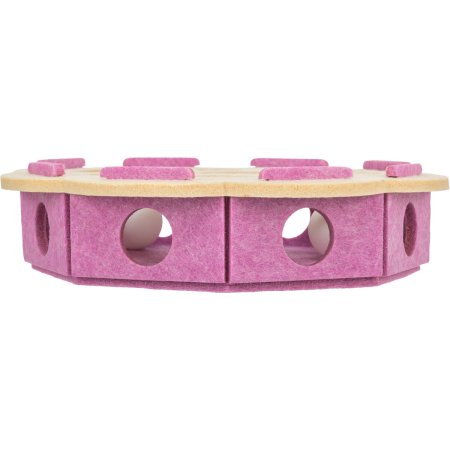 Interaktivní hra pro kočky Hole�n�Roll – květina, ø 30 × 7.5 cm, filc, růžová/béžová