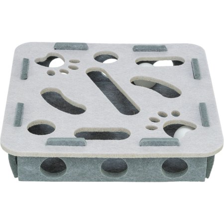 Interaktivní hra pro kočky Hole�n�Roll – box, ø 30 × 7.5 cm, filc, šedá