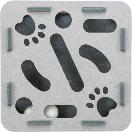 Interaktivní hra pro kočky Hole�n�Roll – box, ø 30 × 7.5 cm, filc, šedá
