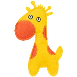 Filcová žirafa, hračka pro kočky s catnipem, 15 cm, žlutá/oranžová