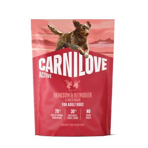 Carnilove Active Dog Dry Made with Venison & Reindeer & Wild Boar for Active Adult All Breeds 1,5 kg