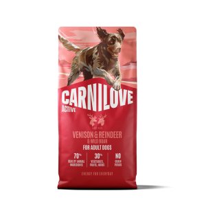 Carnilove Active Dog Dry Made with Venison & Reindeer & Wild Boar for Active Adult All Breeds 12 kg