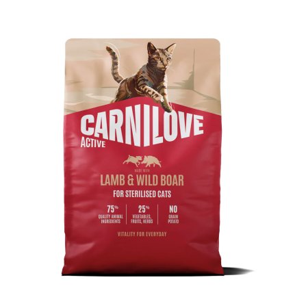 Carnilove Active Cat Dry Made with Lamb & Wild boar for Sterilised Adult All Breeds 2 kg