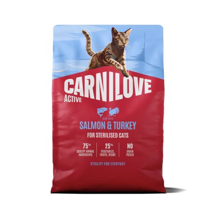 Carnilove Active Cat Dry Made with Salmon & Turkey for Sterilised Adult All Breeds 2 kg