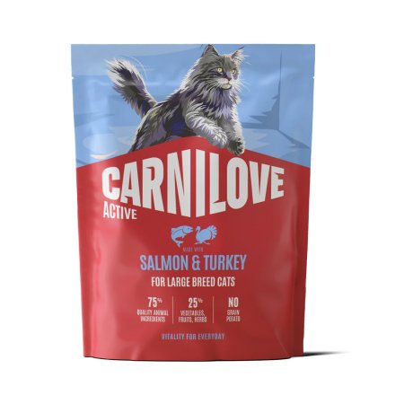 Carnilove Active Cat Dry Made with Salmon & Turkey for Adult Large Breeds 400 g