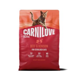 Carnilove Active Cat Dry Made with Beef & Venison for Sterilised Adult All Breeds 2 kg