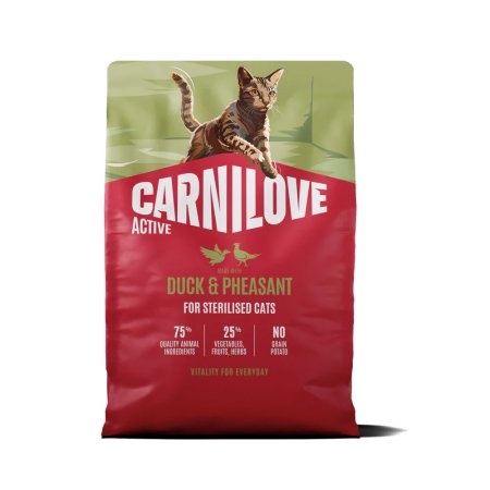 Carnilove Active Cat Dry Made with Duck & Pheasant for Sterilised Adult All Breeds 2 kg