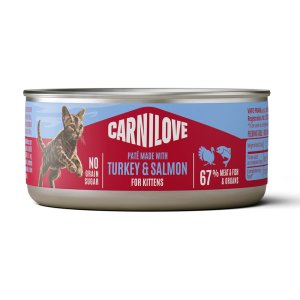 Carnilove Cat Can Paté Made with Turkey & Salmon for Kittens 100 g