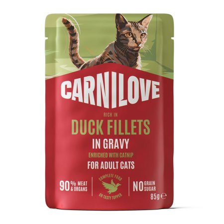 Carnilove Cat Pouch Gravy rich in Duck enriched with Catnip 85 g