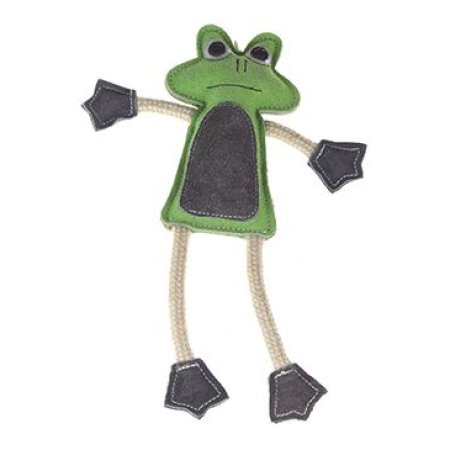 Hračka pes animALL Žába s provazy kůže, barevná 33cm
