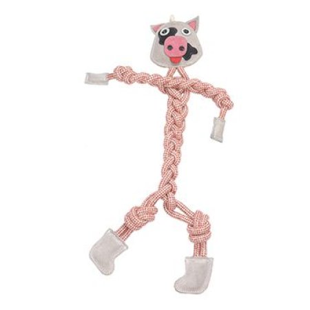 Hračka pes animALL Kráva kůže+lano Mr.Roper 57cm