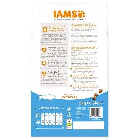 Krmivo IAMS Cat Adult Ocean Fish 2kg + 500g ZDARMA
