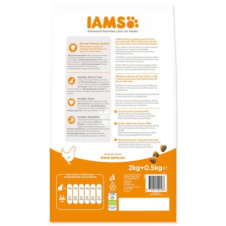 Krmivo IAMS Cat Adult Chicken 2kg + 500g ZDARMA