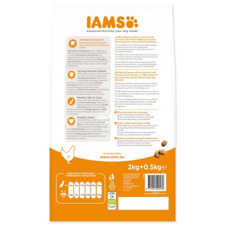 Krmivo IAMS Dog Adult Small & Medium Chicken 2kg + 500g ZDARMA