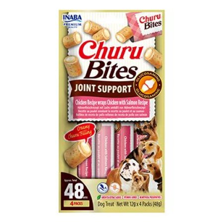 Churu Dog Bites Joint Supp.Chick.wraps Chick&Salm4x12g