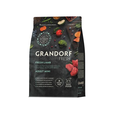 Grandorf FRESH granule pro psy Adult Mini - Jehně 3kg