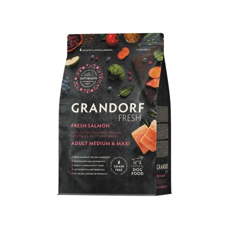 Grandorf FRESH granule pro psy Adult Medium & Maxi - Losos 3kg