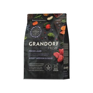 Grandorf FRESH granule pro psy Adult Medium & Maxi - Jehně 3kg