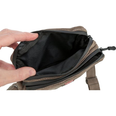 Taštička na pamlsky ø 16 × 21 cm, manšestrový vzhled, polyester, hnědá 