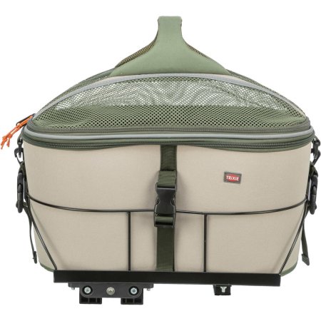 Transportní koš na nosič, polyester, 33 x 40 x 34 cm, olivově zelená/béžová