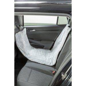 Potah na sedadlo (zadní/přední) auta, úzký, 0.65 x 1.45 m, šedá s tlapkami/černá