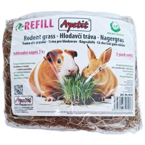 Apetit - Hlodavčí tráva - REFILL - 3x náhradní rohož a 3x semínka 30 g