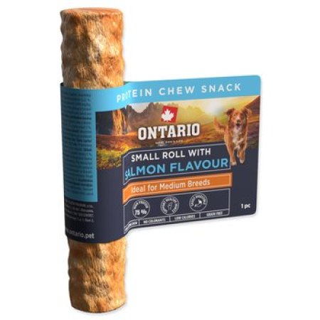 Pochoutka Ontario Protein příchuť losos, žvýkací rolka malá 1ks 12,7cm