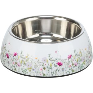 Miska nerez s květinovým vzorem, vyjímatelná, 0,2 l / ø 14 cm, bílá/pestrobarevná