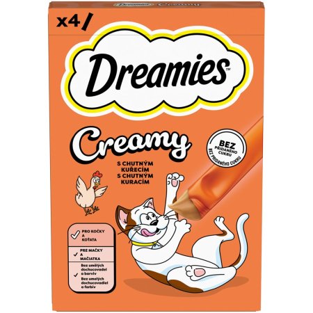 Dreamies pochoutka Dreamies Creamy s kuřecím 4 x 10 g