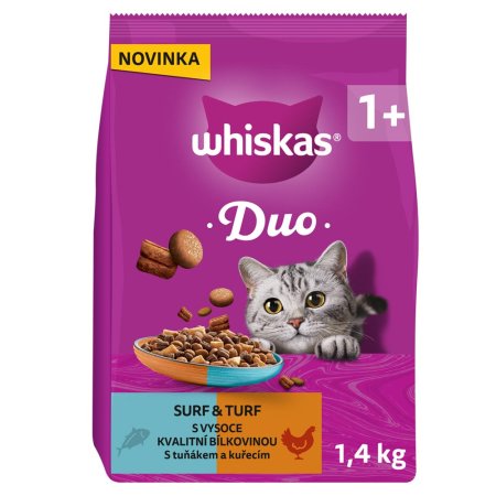 Whiskas granule DUO tuňák a kuře 1,4 kg