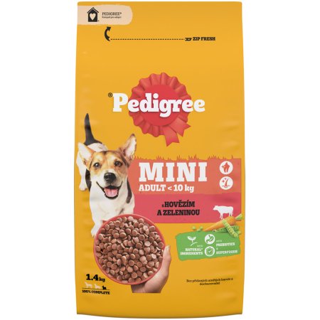 Pedigree granule Mini Adult hovězí se zeleninou 1,4 kg