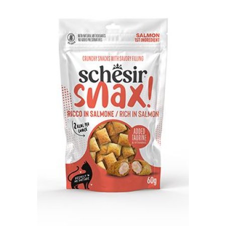 Schesir Cat Snax! pochoutka Lososové polštářky 60g