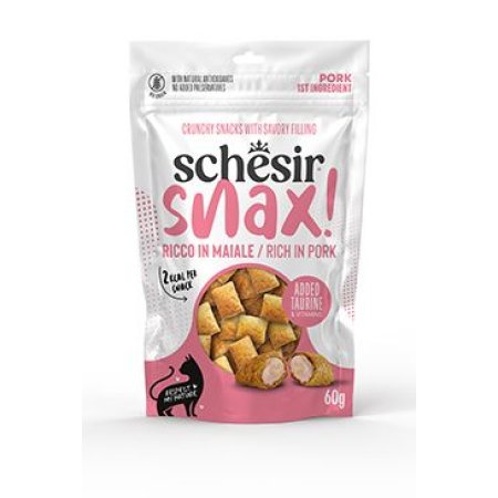 Schesir Cat Snax! pochoutka Vepřové polštářky 60g