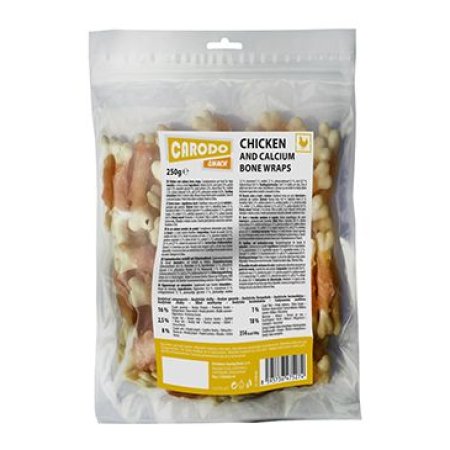 CARODO Dog poch. Kuřecí maso s vápníkovou kostí 250g