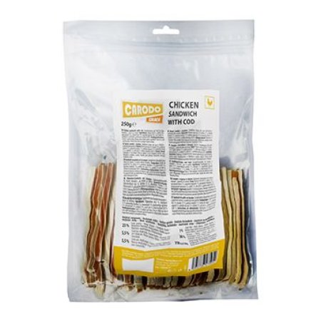 CARODO Dog poch. Kuřecí sendvič s treskou 250g