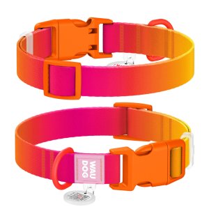 WAUDOG obojek nylon Gradient růžovo-oranžový QR (S/25-35cm/1,5cm)