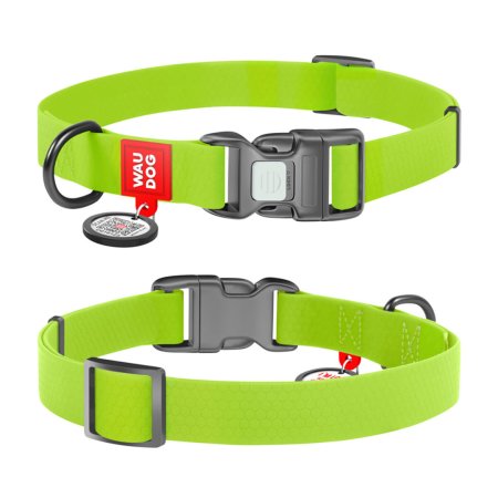 WAUDOG obojek voděodolný Collartex Plastic limetkový QR (25-35cm/1,5cm)