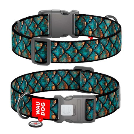 WAUDOG obojek nylon Mystické šupiny QR (37-58cm/2,5cm/XL)