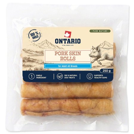Pochoutka Ontario Pure Nature vepřová kůže rolka sušená 250g