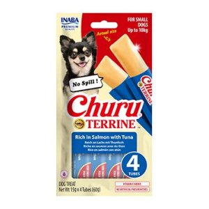 Churu Dog Terrine losos s tuňákem plemena S 4x15g