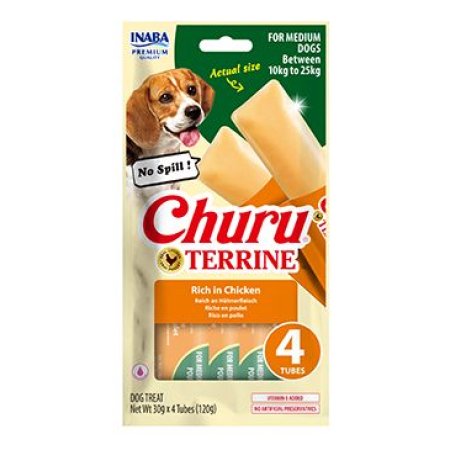 Churu Dog Terrine kuřecí plemena M 4x15g