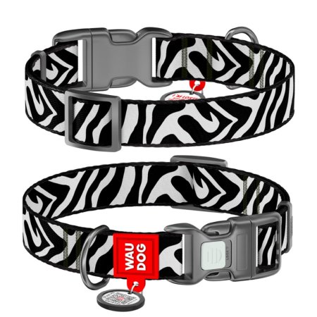 WAUDOG obojek nylon Zebra QR (33-49cm/2,5cm/L)