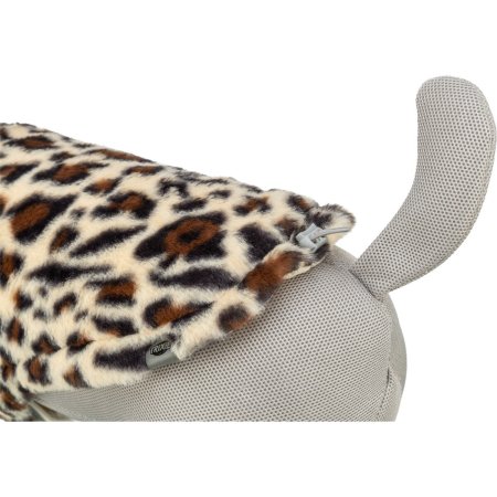 Zimní vesta AJOU s kožíškem, krémová/leopardí