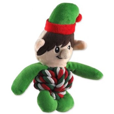 Hračka Dog Fantasy Winter Tale skřítek uzlový s pískátkem 20cm