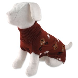 Svetr Dog Fantasy Winter Tale hnědý XL