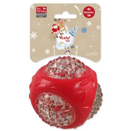Hračka Dog Fantasy Winter Tale míč gumový pískací 9cm