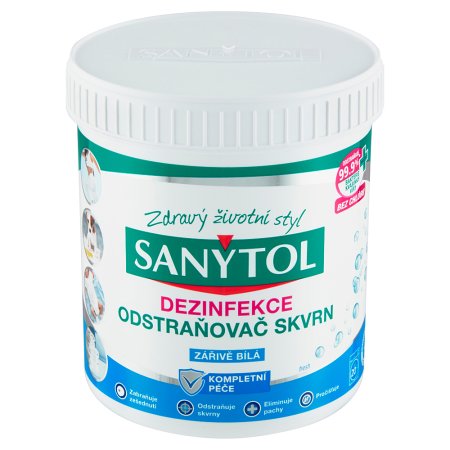 Sanytol dezinfekční odstraňovač skvrn zářivě bílá 450 g (EXPIRACE 09/2026)